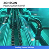 ZONESUN ZS-PM2 Tunnel Pasteurizer for Bottled Juice Milk Beverage Heat Treatment