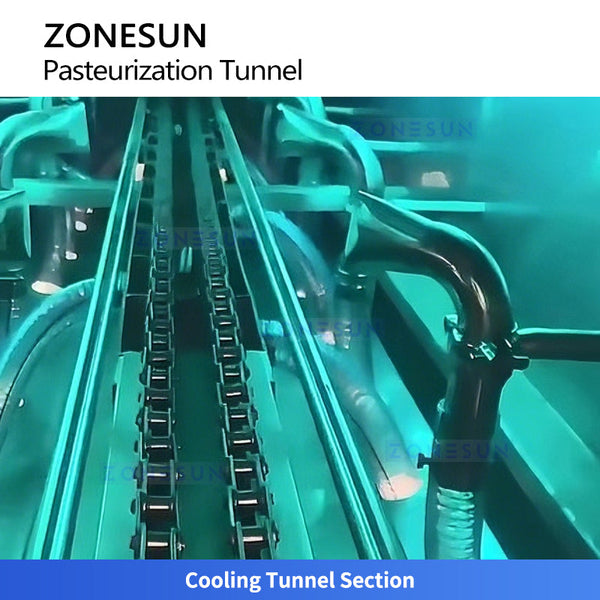 ZONESUN ZS-PM2 Tunnel Pasteurizer for Bottled Juice Milk Beverage Heat Treatment