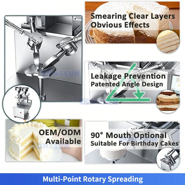 ZONESUN ZS-CZ100 Automatic Cake Frosting Machine Rotary Crepe Birthday Cake Icing Spreader