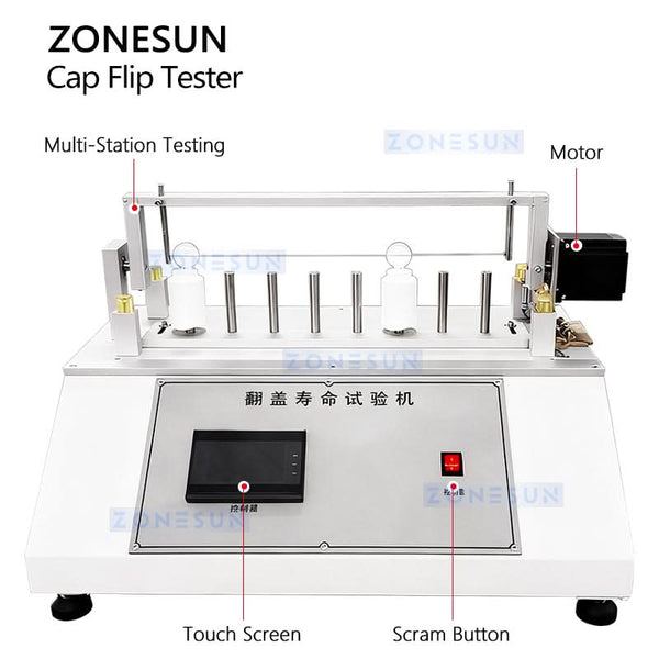 ZONESUN ZS-DTBT1 Flip-Top Cap Durability Opening Life Testing Machine Cap Opening Cycle Tester