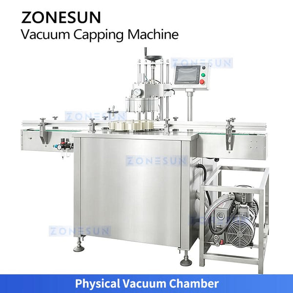 ZONESUN ZS-XG240 Automatic Vacuum Capping Sealing Machine for Metal Lugs Tin Caps