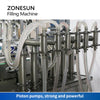 ZONESUN ZS-YT6T-6V Automatic 6-Head Piston Pump Filling Machine with Heated Stirring Hopper