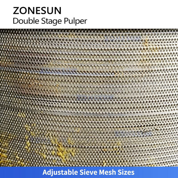 ZONESUN Double Stage Fruit Pulper Machine Vegetable Crusher Pitter Refiner