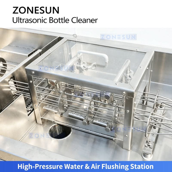ZONESUN ZS-UWB8 Automatic Ultrasonic Vial Washing Machine Dual Lanes for Multi-Size Bottle Washer