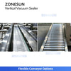 ZONESUN ZS-DZ600OL flexible conveyor options – chain and roller conveyor for vacuum sealer