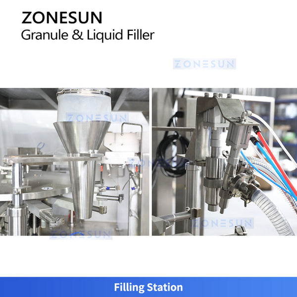 ZONESUN ZS-ZY300 Multi-functional Rotary Pouch Premade Pouch Packing Machine for Granules Liquids