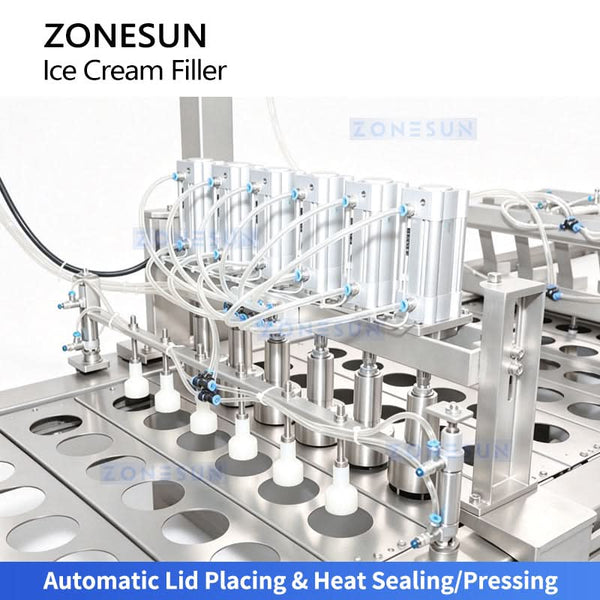 ZONESUN ZS-FS80 Automatic Ice Cream Filling & Sealing Machine | 8-Lane Cup Cone Popsicle Production Line