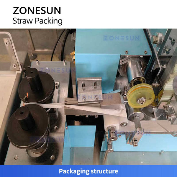 ZONESUN ZS-SPZ51 Automatic Straw Wrapping Machine Plastic Paper PLA Straw Packaging Machine