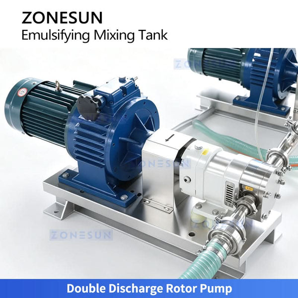 ZONESUN ZS-EM2 Stainless Steel Emulsifying Mixing Tank with Operating Platform for Cosmetics & Food