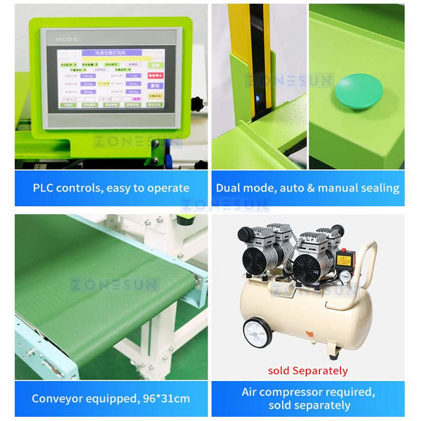 ZONESUN ZS-TB103 Courier Bag Sealing Machine with Shipping Label Application