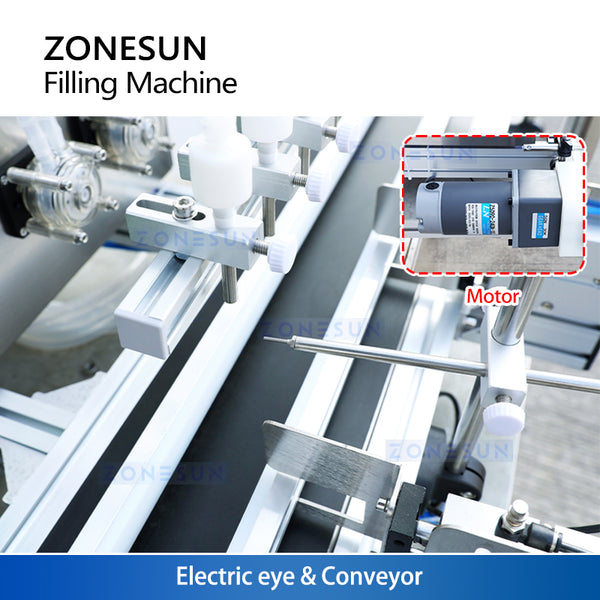 ZONESUN ZS-DTPP4W Automatic 4 Nozzles Desktop Peristaltic Pump Liquid Filling Machine