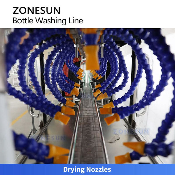 ZONESUN ZS-WBL3000 Industrial Tunnel Bottle Washer & Dryer Line Water Recycling