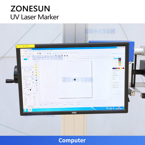 ZONESUN ZS-UVC2 UV Visual Laser Engraving Machine Automatic Target Alignment for Medical Cosmetic Packaging