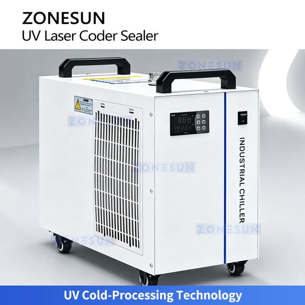 ZONESUN ZS-FR100LC Continuous Band Sealer with Laser Marking Machine for Mylar & Plastic Bags