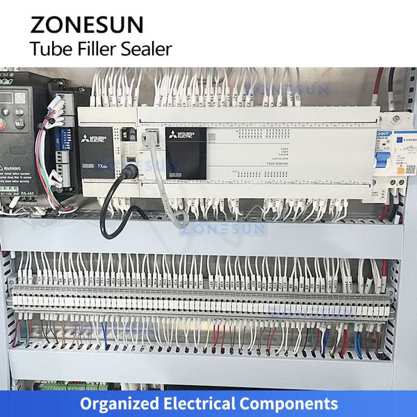 ZS-FS009D organized electrical cabinet with Mitsubishi PLC and wiring