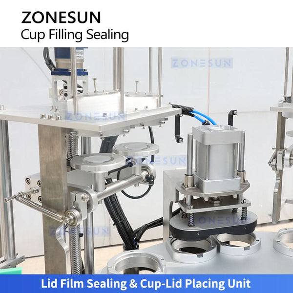 ZONESUN ZS‑AFS02R Automatic Rotary Cup Filling and Sealing Machine Liquid Paste Cup Filler Sealer