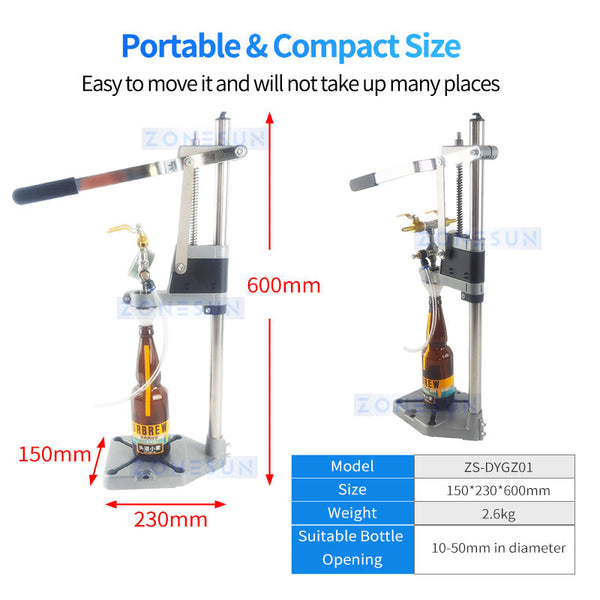 ZONESUN ZS-DYGZ01 Manual Equipressure Foamy Liquid Filling Machine
