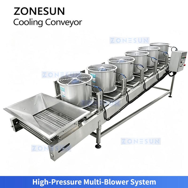 ZONESUN ZS-CT5 Industrial Air Cooling Mesh Belt Conveyor for Food Processing