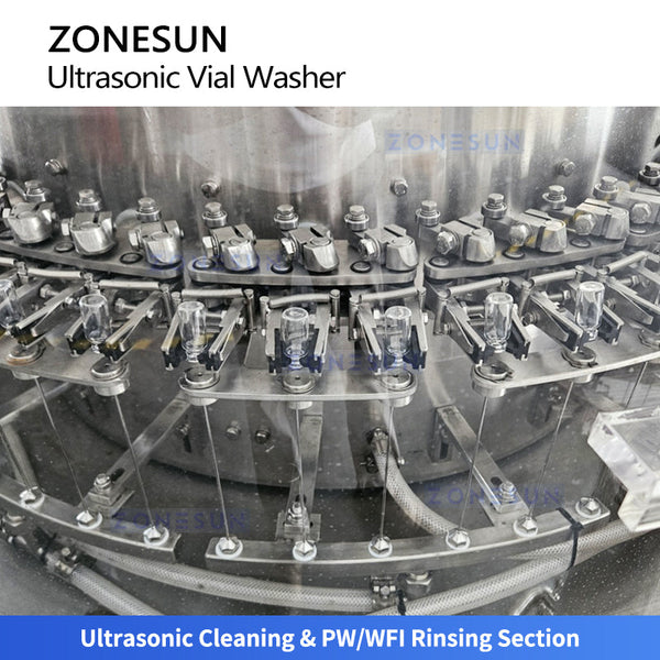 ZONESUN ZS-UWB6 Automatic Ultrasonic Bottle Washing Machine for Pharmaceutical Vials Essential Oil Bottles