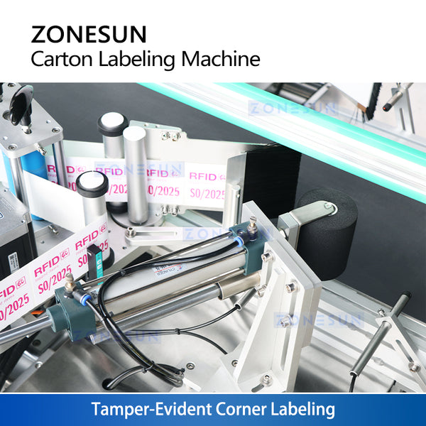 Tamper-evident carton corner labeling system