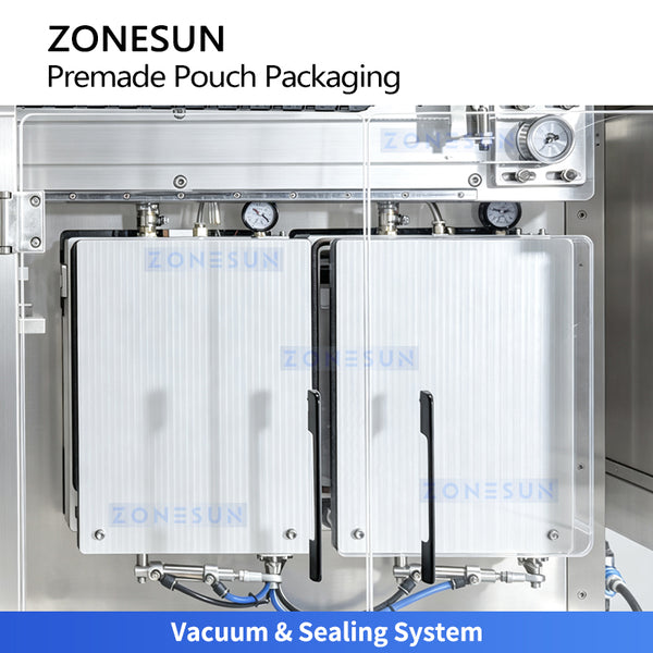 Three-chamber vacuum and sealing system