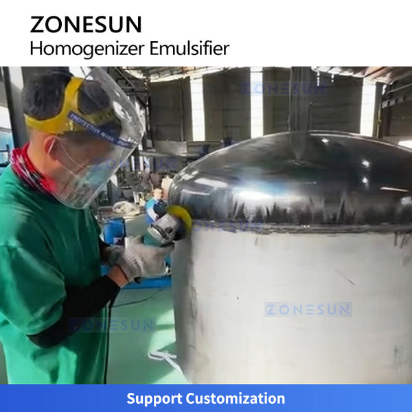 ZONESUN ZS-LTR500 Tilting Vacuum Homogenizing Mixer for Cosmetic Pharmaceutical Manufacturing