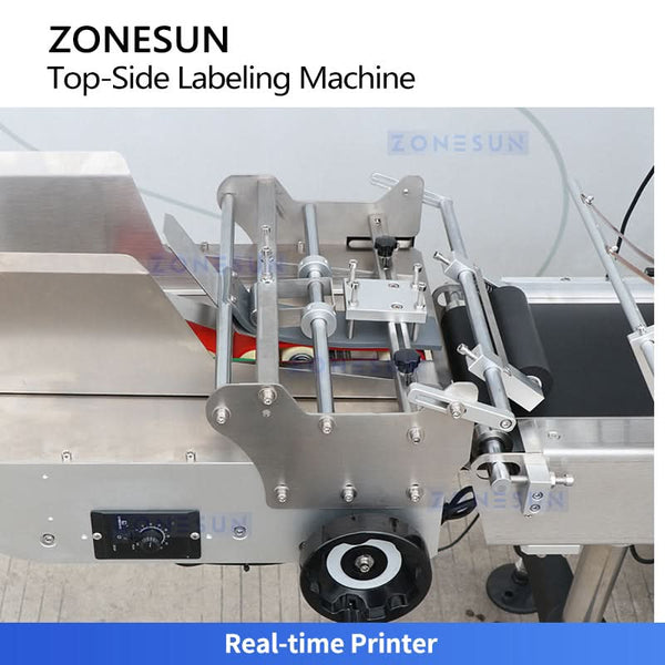 ZONESUN ZS-TB163PO Automatic Top Labeling Machine with Real-Time Printing System Integrated Print & Apply