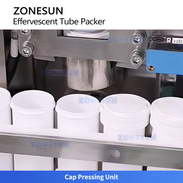 ZONESUN ZS-PFTM2 Automatic Effervescent Vitamin Effervescent Tablet Tube Packaging Machine Filling and Capping Monoblock