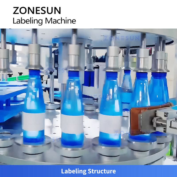 ZONESUN ZS-TB920 High Speed Round Bottle Labeling Machine Self-adhesive Label Applicator