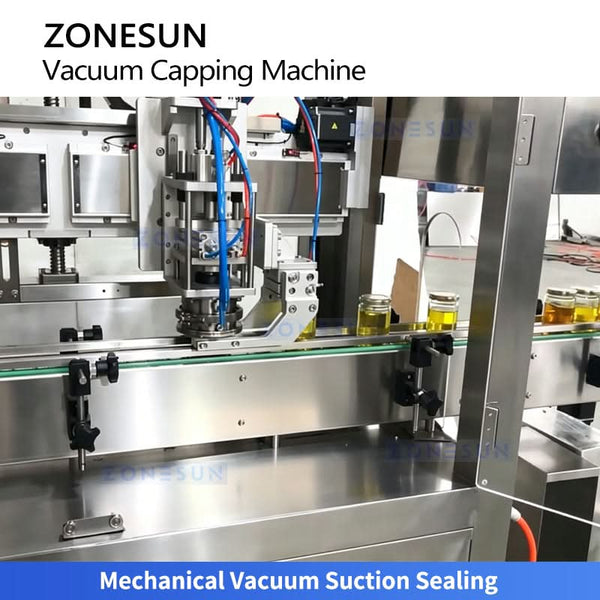 ZONESUN ZS-AFK180 Double Head Continuous Motion Jar Capper for Glass Jars Twist-off Metal Lug Caps Sealing