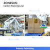 ZONESUN ZS-CSPM5 Automatic End-of-Line Packaging Solution Integrated Case Erecting Grouping Sealing Robotic Palletizing Stretch Wrapping Line