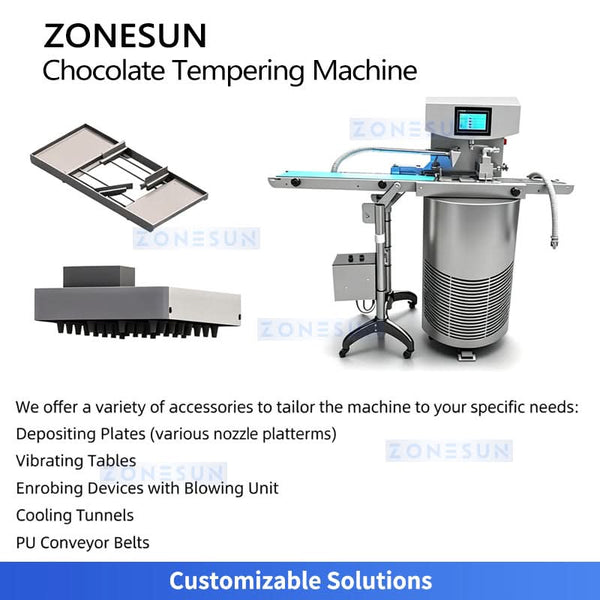 ZONESUN ZS-CG25 Commercial Continuous Chocolate Tempering & Pouring Machine