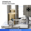 Zonesun ZS-AFK100 Automatic Double Head Can Seamer Seaming Machine for Tin Aluminum Cans Non-rotary