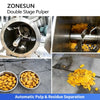 ZONESUN Double Stage Fruit Pulper Machine Vegetable Crusher Pitter Refiner