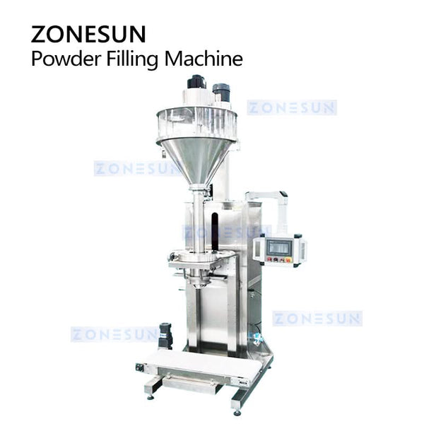 ZONESUN ZS-FM75L Semi-Auto Auger Powder Filler with Weighing Lift System for Protein Coffee Chemical Powder