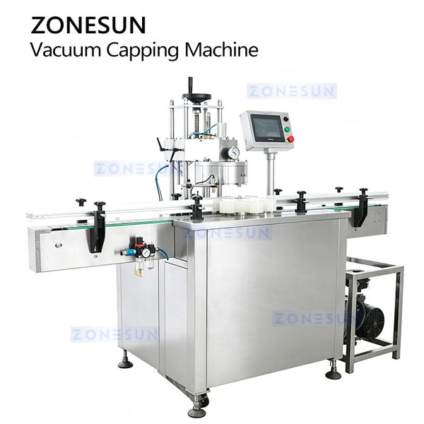 ZONESUN ZS-XG240 Automatic Vacuum Capping Sealing Machine for Metal Lugs Tin Caps