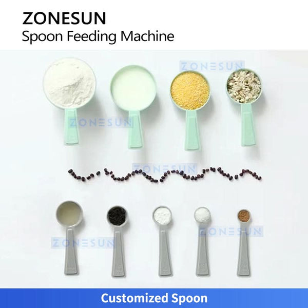 ZONESUN ZS-SF01 Automatic Scoop Feeding Machine with Vibratory Bowl for Milk Powder Protein Powder Bottle Can Packaging