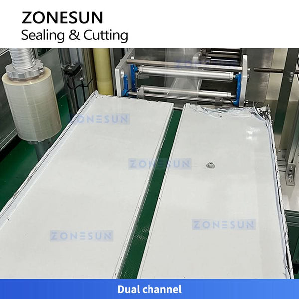 ZONESUN ZS-HYS4 Dual-Channel Horizontal Four-Side Sealing Packing Machine for Sachet Products