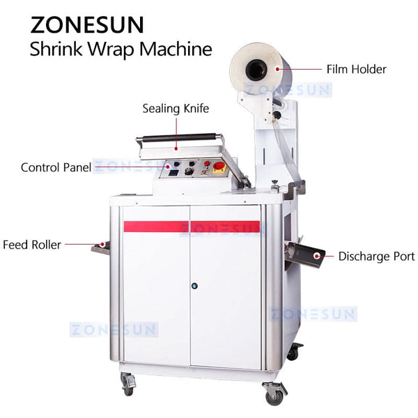 ZONESUN ZS-FQ400 Semi-Automatic L-Type Sealing & Shrinking Machine PVC Shrink Wrap Sealer