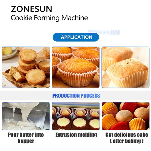 ZONESUN ZS-EH400 Commercial Automatic Cookie Depositor with Interchangeable Nozzles Wire Cut Machine