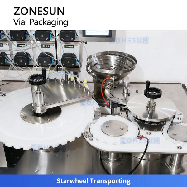 ZONESUN ZS-AFY1 Automatic 10 Heads Peristaltic Pump Vial Filling and Capping Machine Monoblock Machine