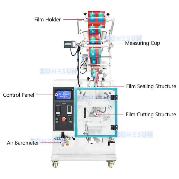 ZONESUN ZS-FS240KQ Automatic Granule Drink Sachet Weighing Filling Sealing Packing Machine