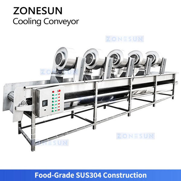 ZONESUN ZS-CT5 Industrial Air Cooling Mesh Belt Conveyor for Food Processing