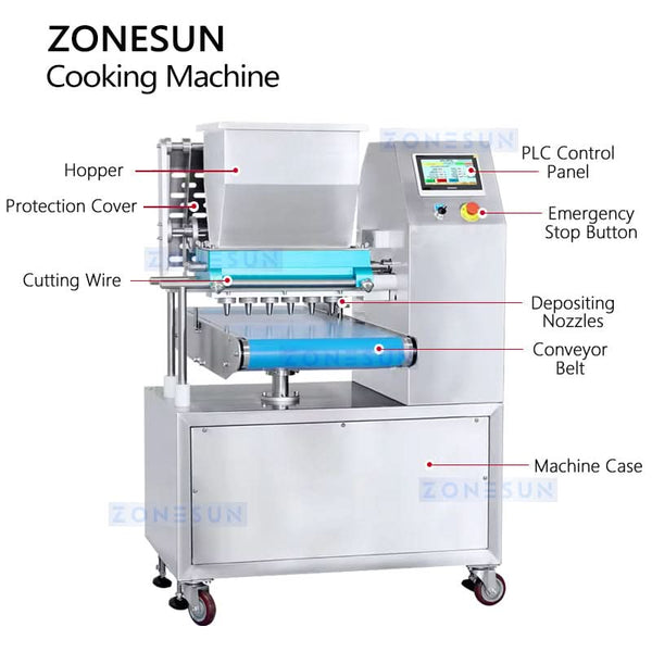 ZONESUN ZS-CO400W Industrial Automatic Wire Cut Cookie Depositor Machine Biscuit Making Machine