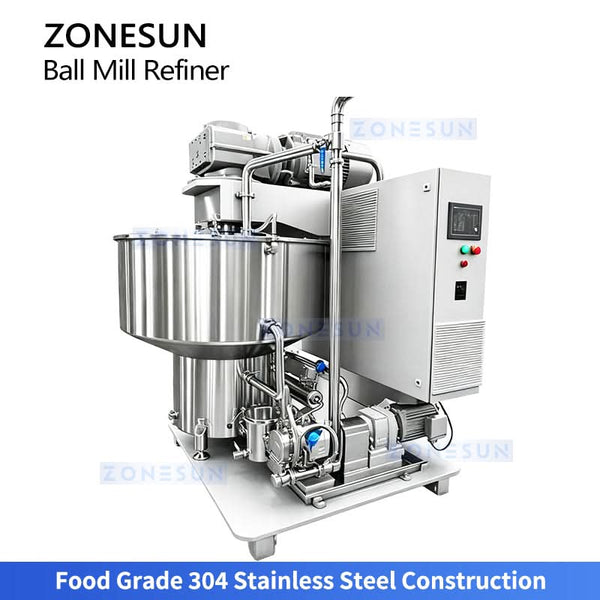 ZONESUN ZS-BM150 Commercial Chocolate Ball Mill Refiner Fine Grinder for Cocoa Nut Paste