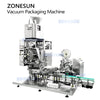 ZONESUN ZS-VCM1000 Automatic Brick-Shape Vacuum Packaging Machine and Coner Labeling Machine