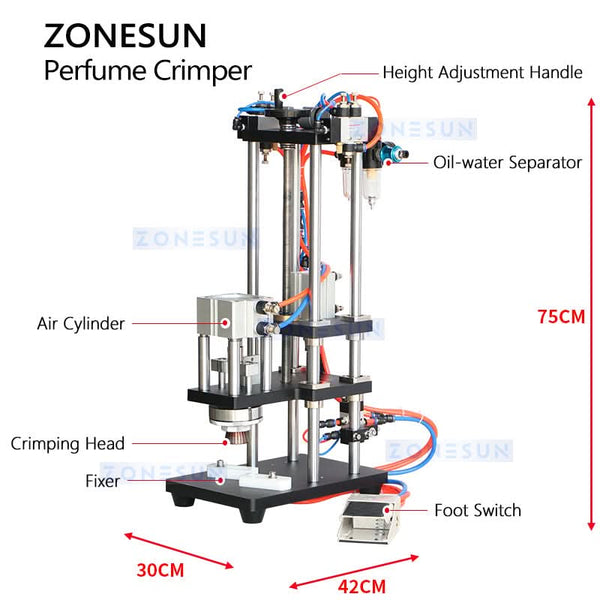 ZONESUN ZS-YG08Z Pneumatic Perfume Crimping Machine  Perfume Capping Machine