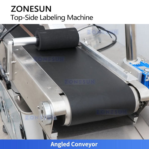ZONESUN ZS-TB163PO Automatic Top Labeling Machine with Real-Time Printing System Integrated Print & Apply