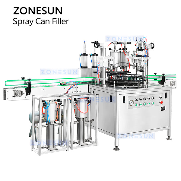 ZONESUN ZS-QW1600 Automatic Spray Can Filling & Sealing Machine