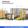 ZONESUN ZS-CSPM5 Automatic End-of-Line Packaging Solution Integrated Case Erecting Grouping Sealing Robotic Palletizing Stretch Wrapping Line
